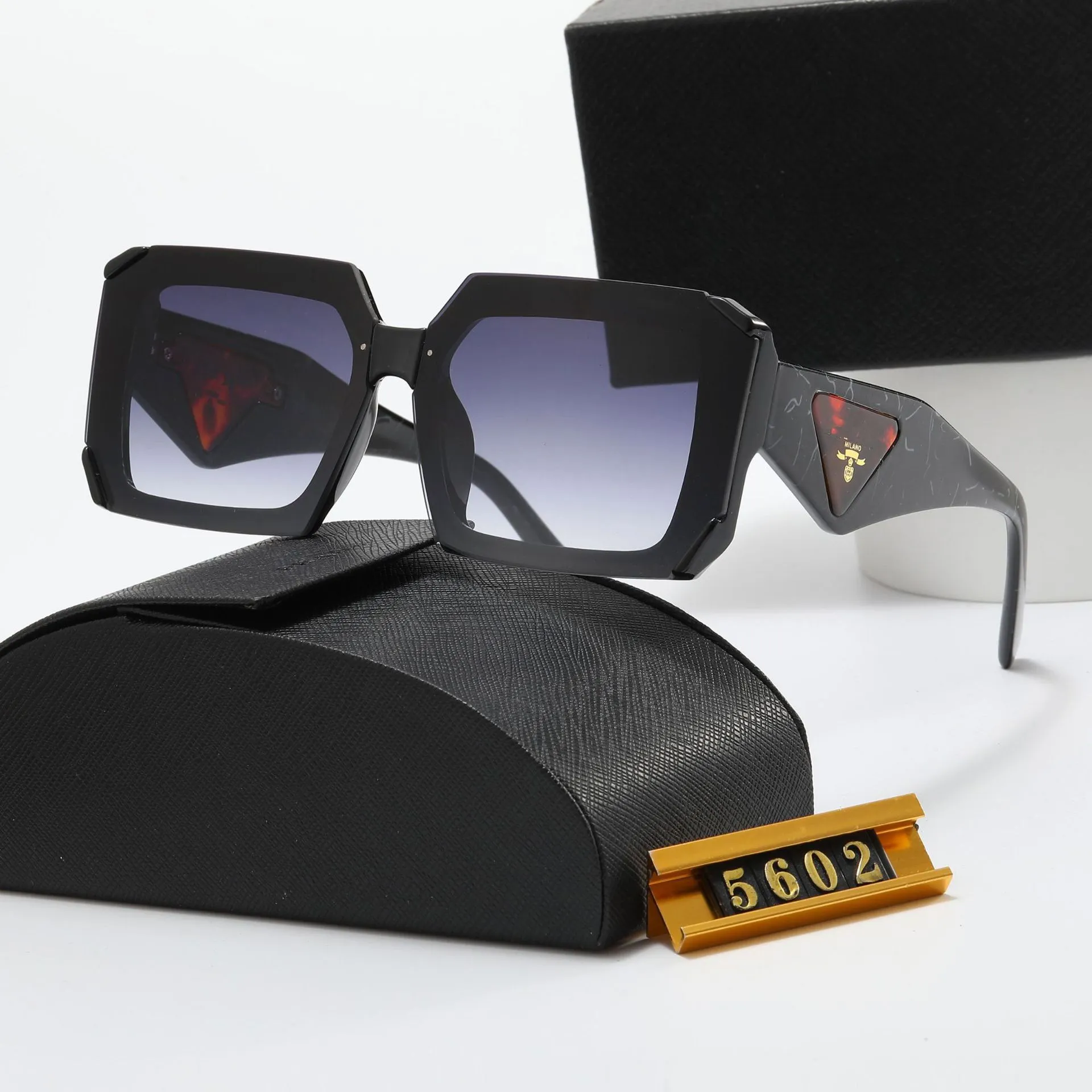Czarne okulary przeciwsłoneczne projektant mody okulary okulary dla kobiety męskie prostokąt pełny obręcz okular