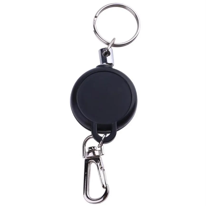 Multifunktionell infällbar nyckelring Zinklegering ABS Namn Tagkort Holder Key Ring Chain Pull Clip Keyring Outdoor Survival Sport3063