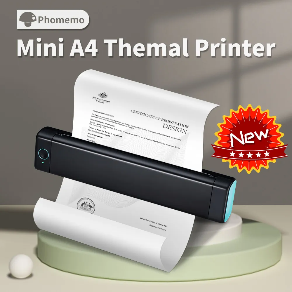 Other Electronics Phomemo M08F A4 Portable Thermal Printer Supports 8 26x11  69 Paper Wireless Mobile Travel Printers For Car Office 230712 From Kang04,  $97.41