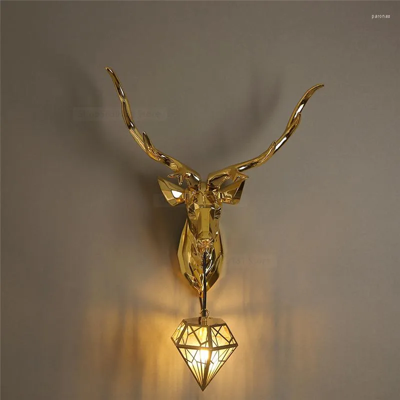 Vägglampa Modern Resin Antler Lights För Heminredning Vardagsrum Sovrum Light Lyx Dekorativa Lampor LED Creative Fixture