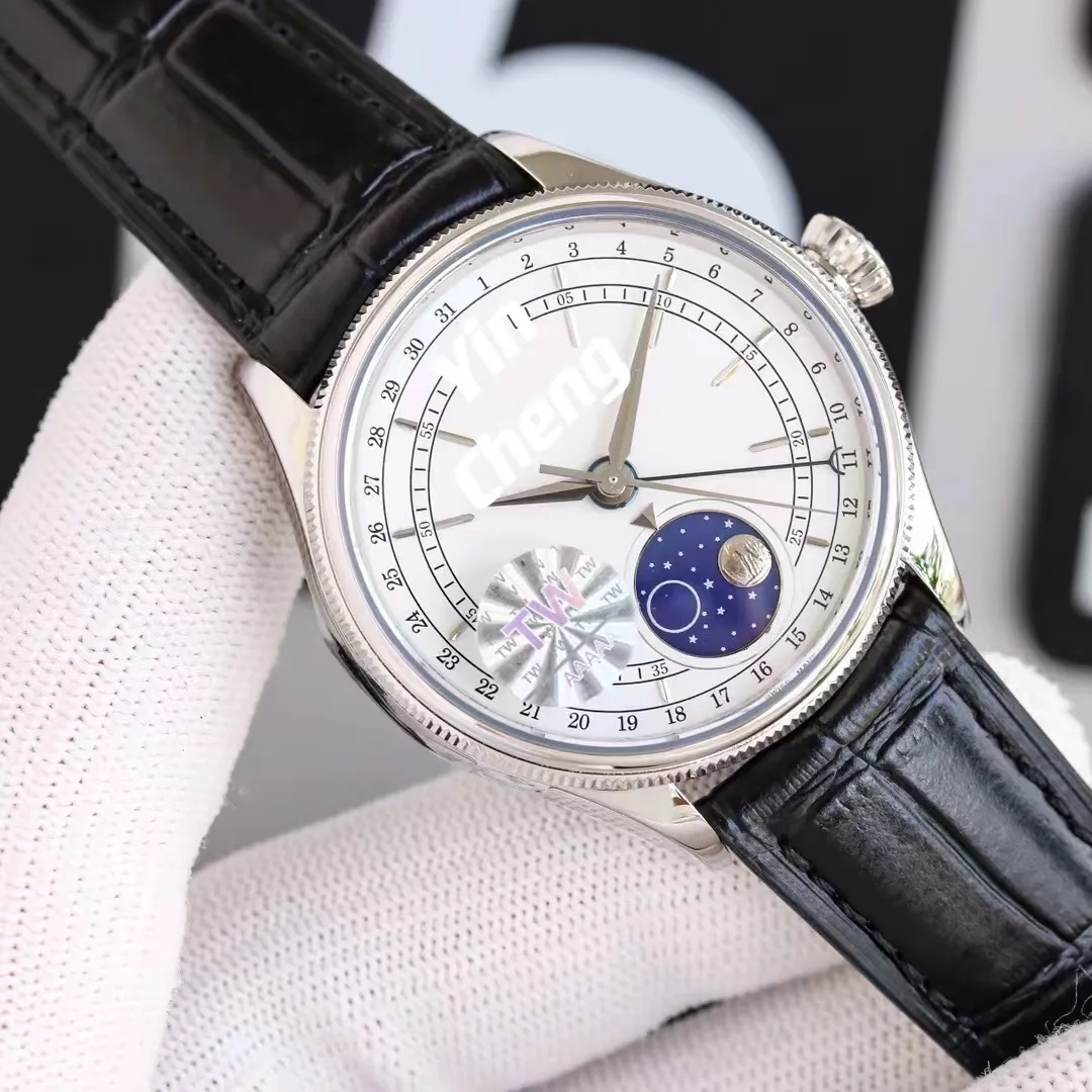 TW Factory Orologio Meccanico Automatico Di Lusso Da Uomo Da 39 Mm Fasi Lunari Multifunzionali, Quadrante In Meteore, Vetro Zaffiro, Orologio Da Polso Con Cinturino In Vera Pelle Da 267,13 € | DHgate