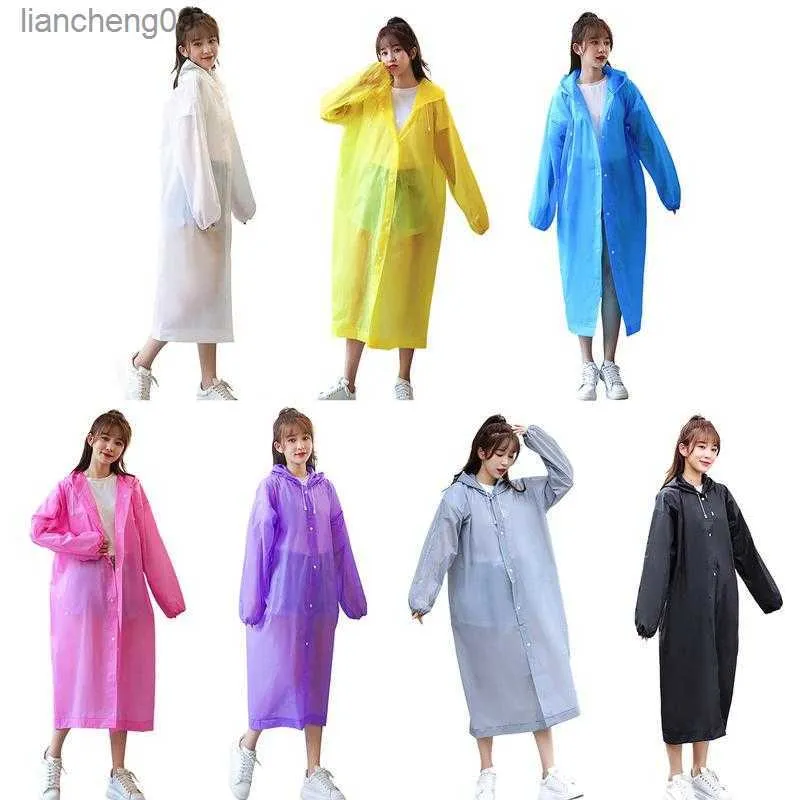 Rain Ponchos With Hood Camping Raincoat Waterproof Adult et Portable EVA Rainwear For Outdoor Camping Hiking Rainproof Cloth L230620