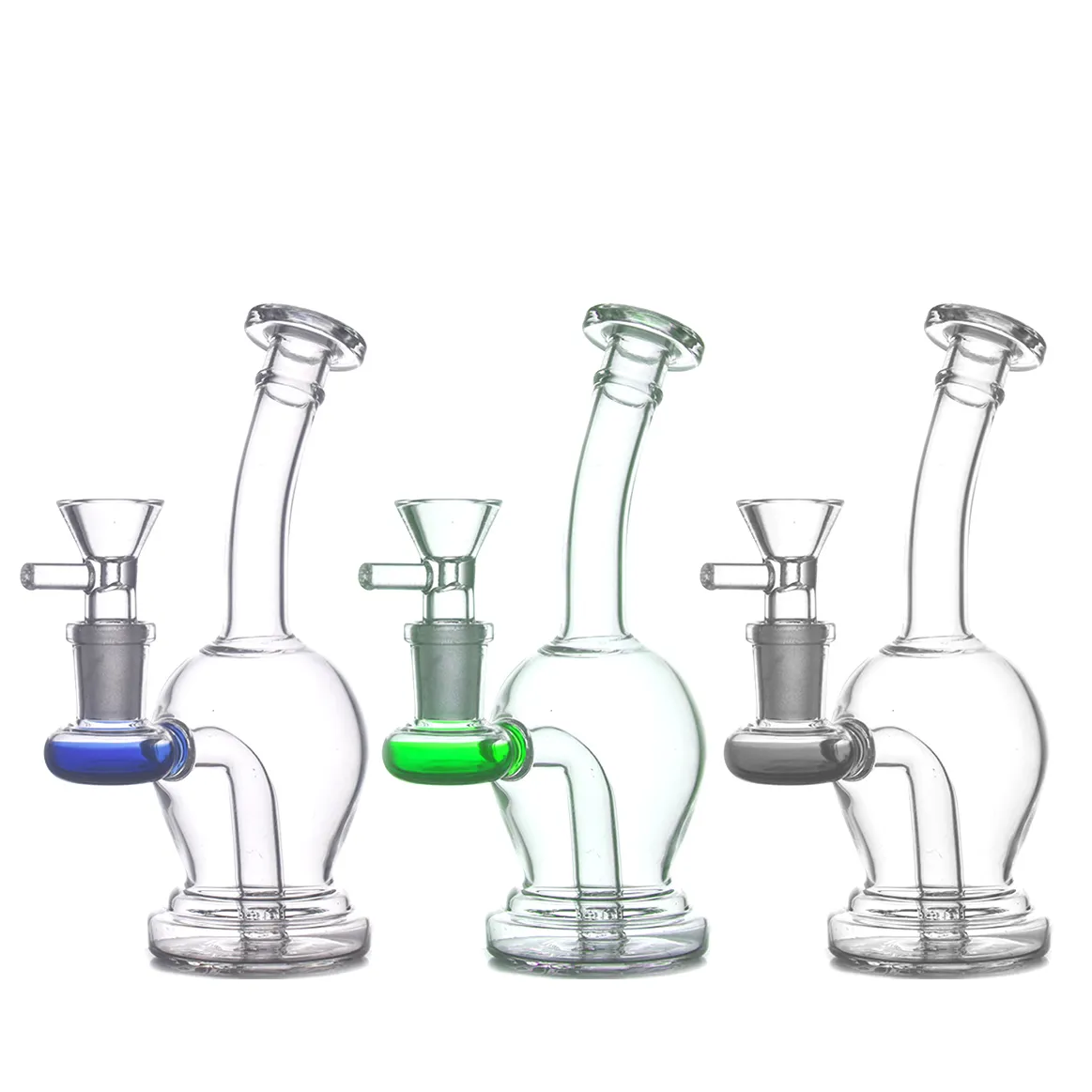 Narguilé Bang en verre classique 6,2 pouces de hauteur 14 mm Joint femelle Main Fumer Pipe à eau Diffusion Perc Percolateur Recycleur Bubbler Ash Catcher avec pièces à fumer