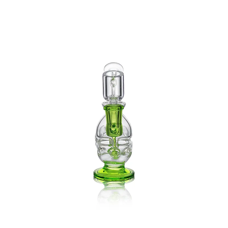 5.27inch Pisces Mini Hookah Glass Beaker Glass Bong Perc Recycler 3ラウンドホール付き垂直パーコレータワックスオイルリグUS倉庫小売注文送料無料