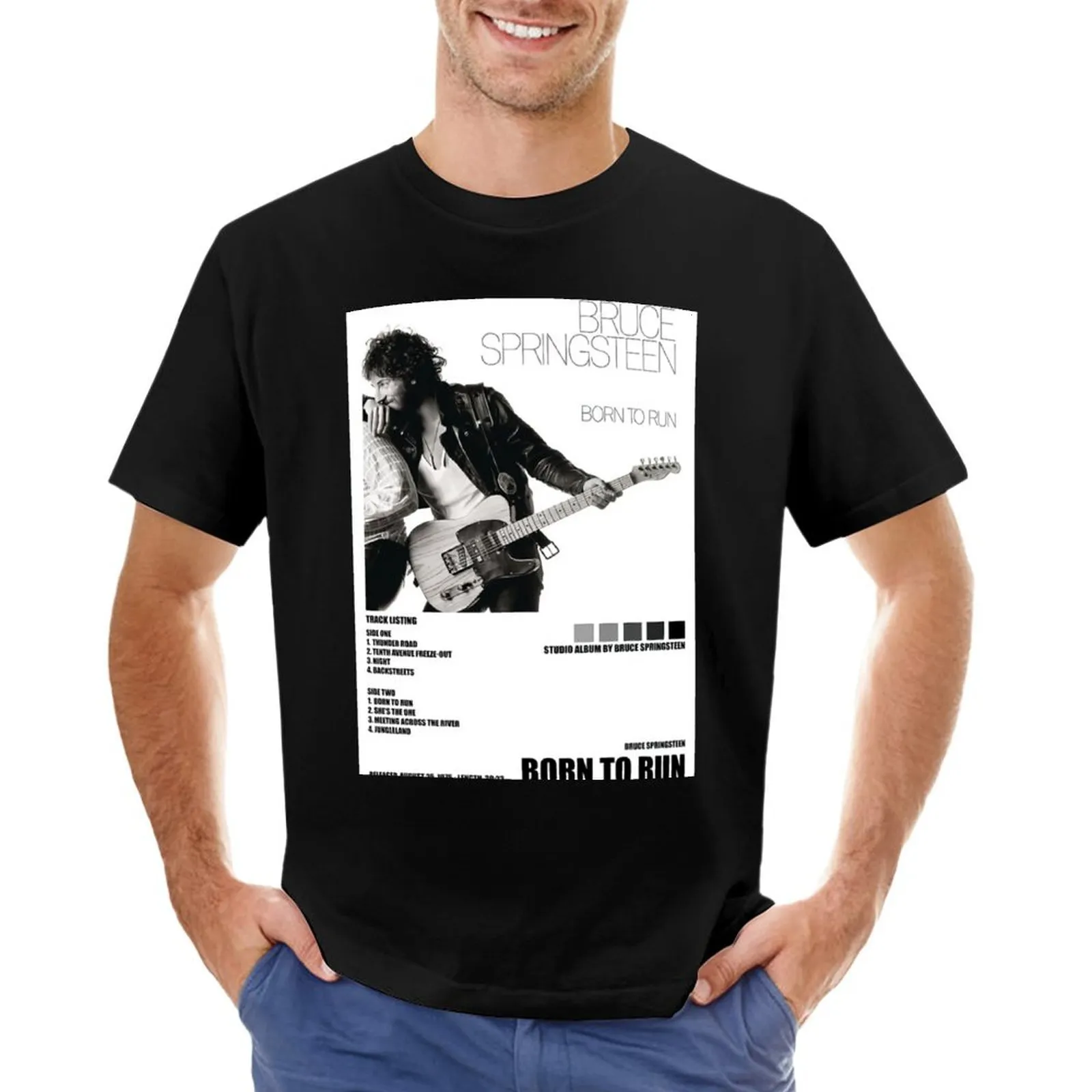 Мужская половая гитарная гитара Спрингстенс плакат футболка негабаритная футболка с короткими рукавами