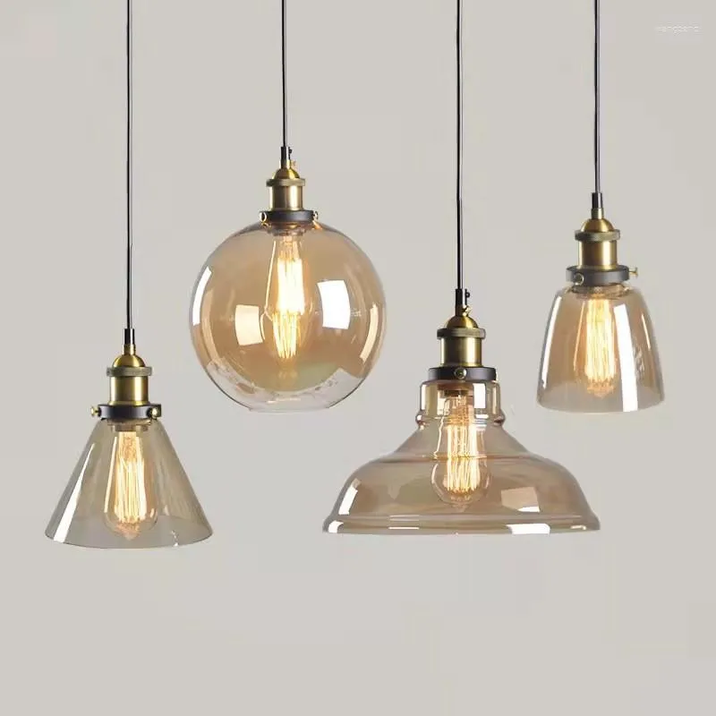 Pendant Lamps Nordic Personalized Restaurant Shop Commercial Vintage Milk Tea Bar Glass Three-Head Small Droplight