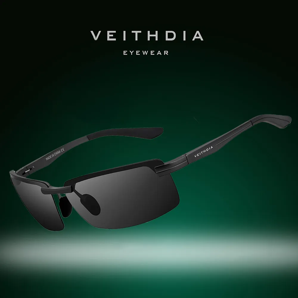 VEITHDIA Occhiali da sole sportivi di marca Occhiali da vista in alluminio Lenti polarizzate Occhiali vintage Occhiali da sole da guida maschile per uomo / donna V6510