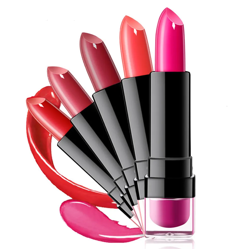 Lipstick Lipsticks 12 Colors Waterproof Long Lasting Matte Shimmer Mental Beauty Lip Moisturizing Gloss Makeup 230712