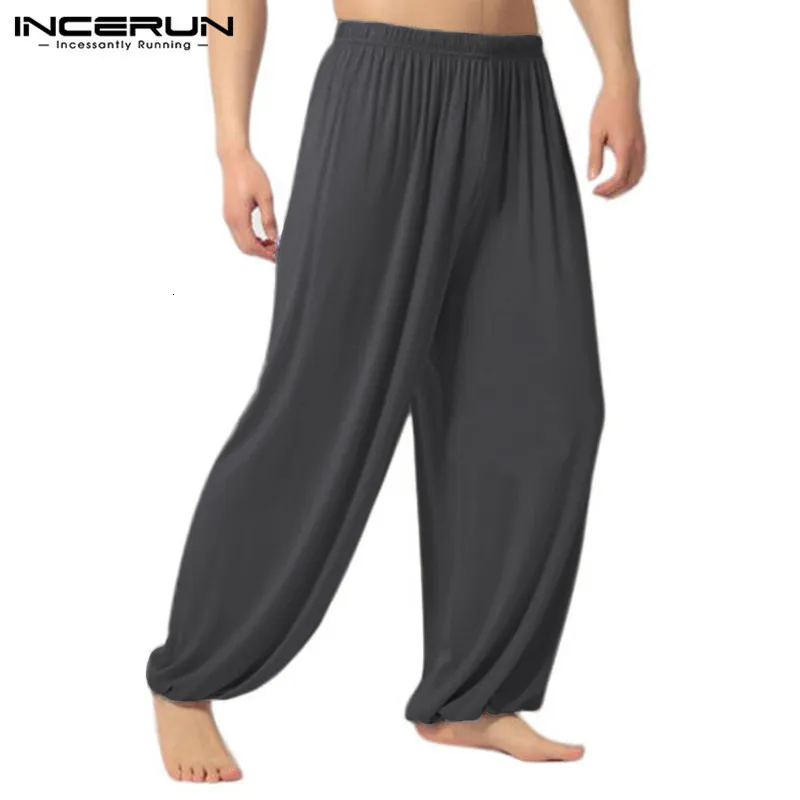 Erkek pantolon erkek pantolon katı joggers elastik bel geliştirme sıradan pantolonlar erkek sokak kıyafetleri gevşek eğlence eşofmanları s-3xl inerun 230712