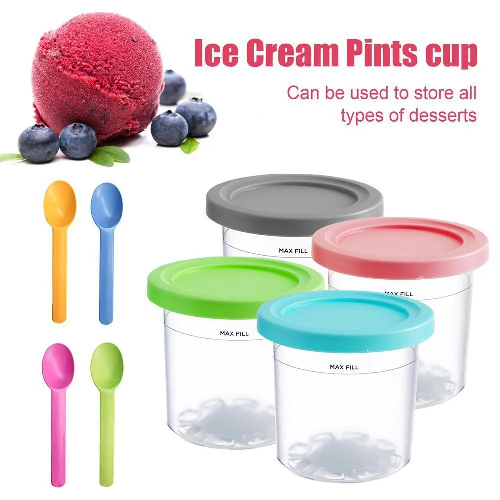 Мороженое инструменты Ледяные изделия для ниндзя крем для замены пинты Ice C300S серия контейнеров с контейнерами кремовые чашки крема 230712