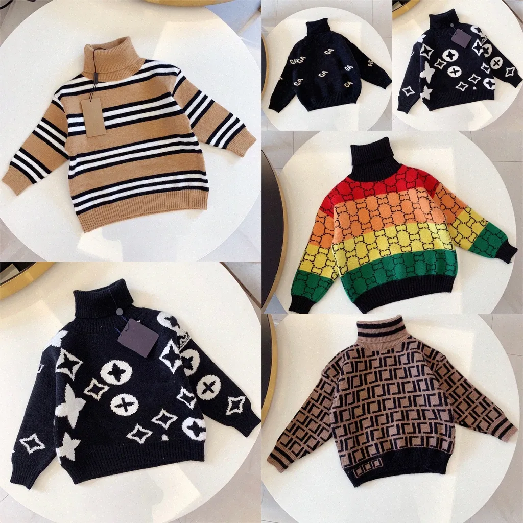 kids clothes Sweaters Children's high neck sweater autumn design brand Long sleeved youth boys girls r0aa#