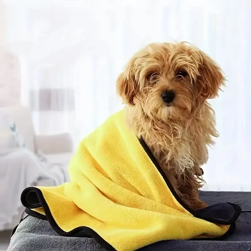 1pc Handdoeken voor huisdieren Zachte vezelhanddoeken Waterabsorberende Coral Fleece badhanddoek voor katten- en hondenbenodigdheden