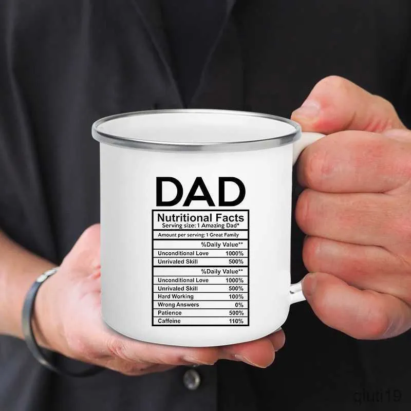 マグカップお父さんの栄養の事実パパパパパパのコーヒーマグエナメルカップ