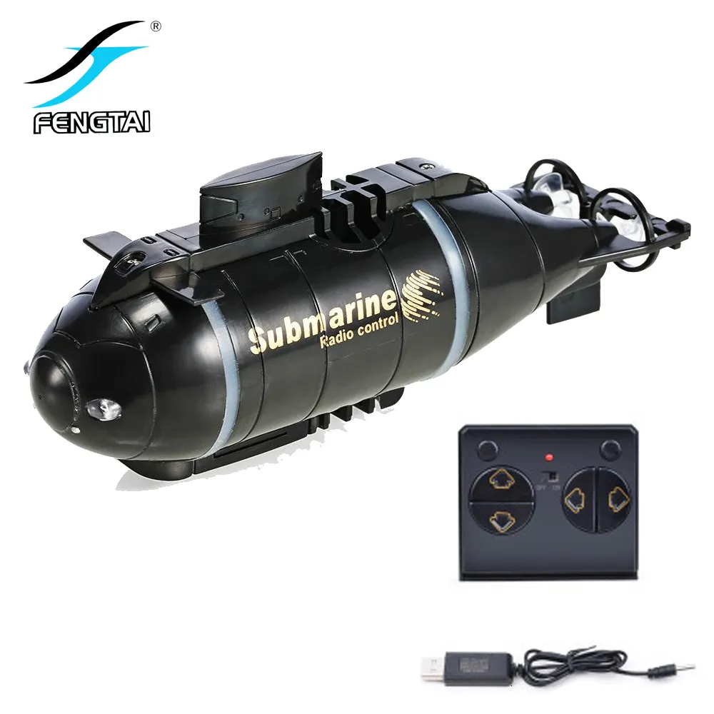 Elektrische/RC Boten R/C Mini Afstandsbediening Onderzeeër Radio Schip LED Knippert Speedboot Simulatie Model Speelgoed Gift True Army Maken Levensechte Wapen Set 230713