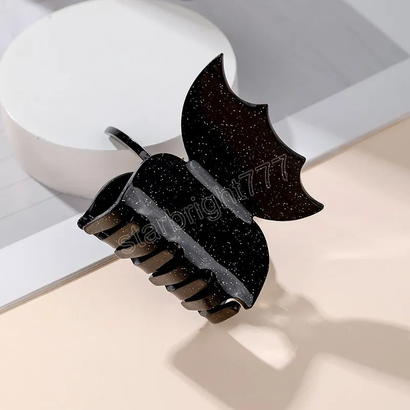 Хэллоуин летучая мышь Клип для волос блестящий хрустальный хрип для хвоста ацетатный когтя Claw Clap Plound Supplies Accessories для женской девушки