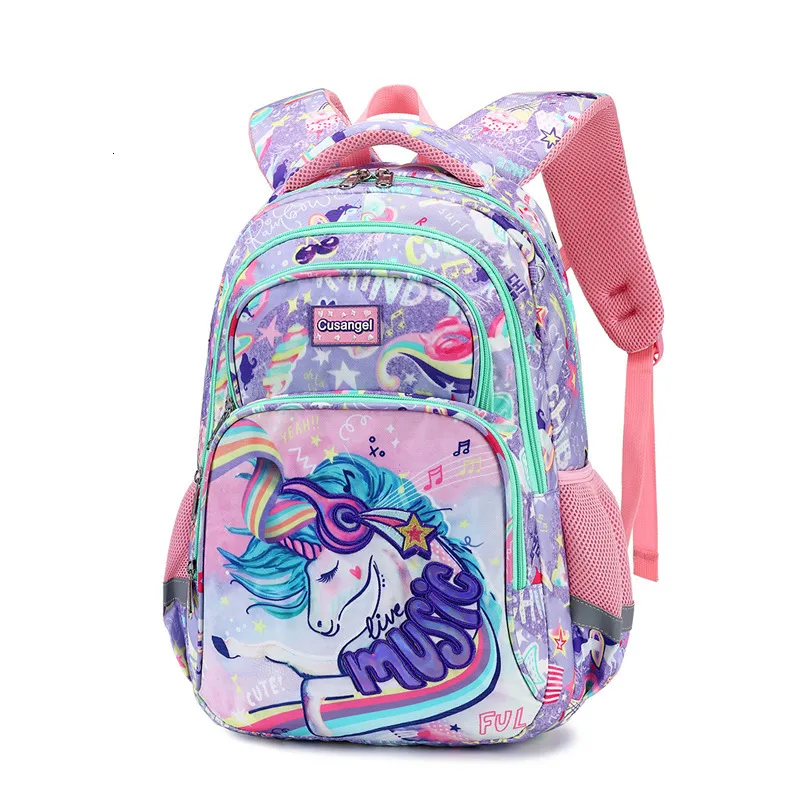 Mochila ortopédica con estampado de unicornio para niña, morral escolar  para niño de 1 a 5