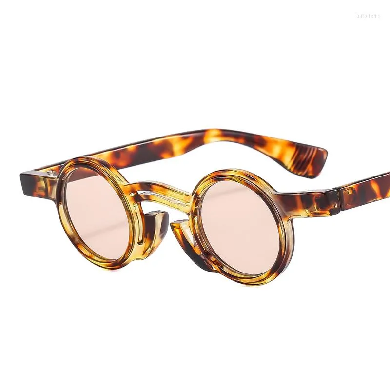 Okulary przeciwsłoneczne Punk małe okrągłe mężczyźni kobiety unikalny Design Vintage Steampunk Hip Hop kobiece okulary przeciwsłoneczne odcienie óculos