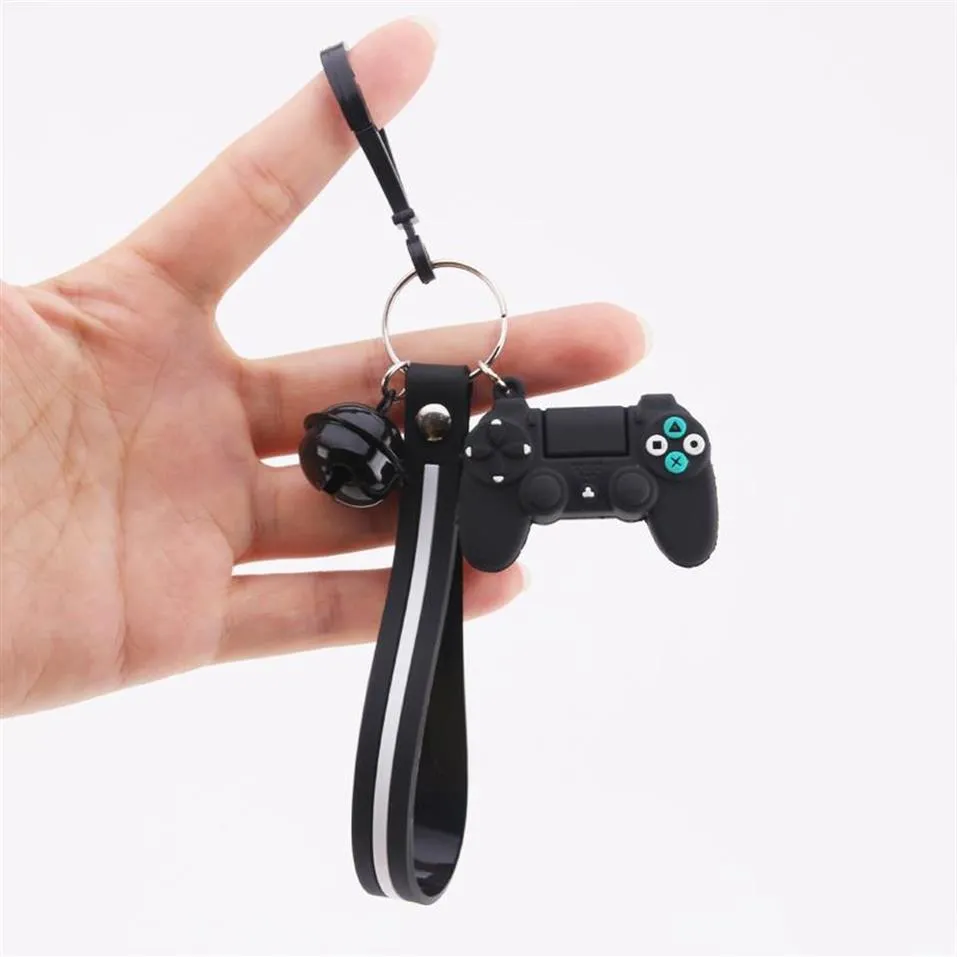 Keychains Creative Video Game Handle Keychain Simulation Joystick Model Key Chain Ring Pendant Men Women Par Holder Trinket Gif268p