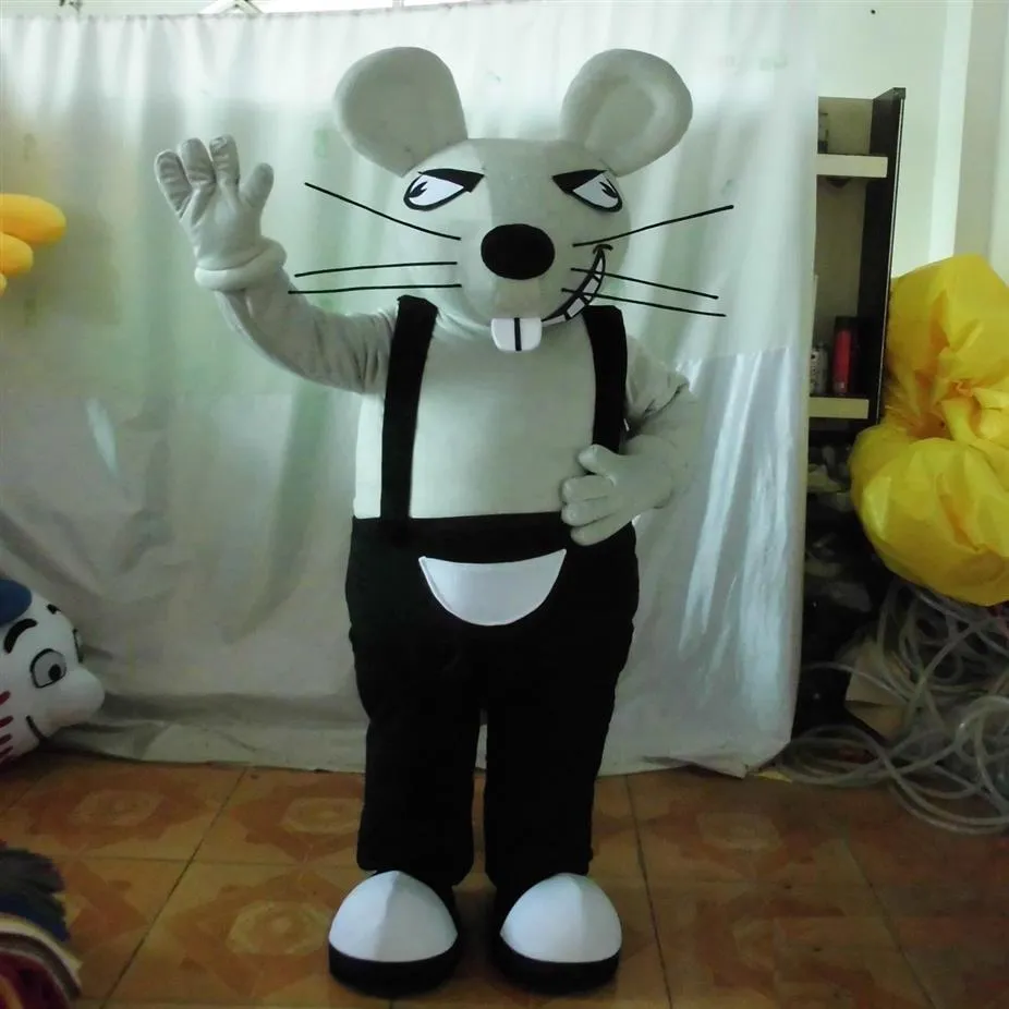 2018 Rabatt Factory Ventilation Rat Mascot Costume Adult Gray Mouse Mascot Costume för 210p