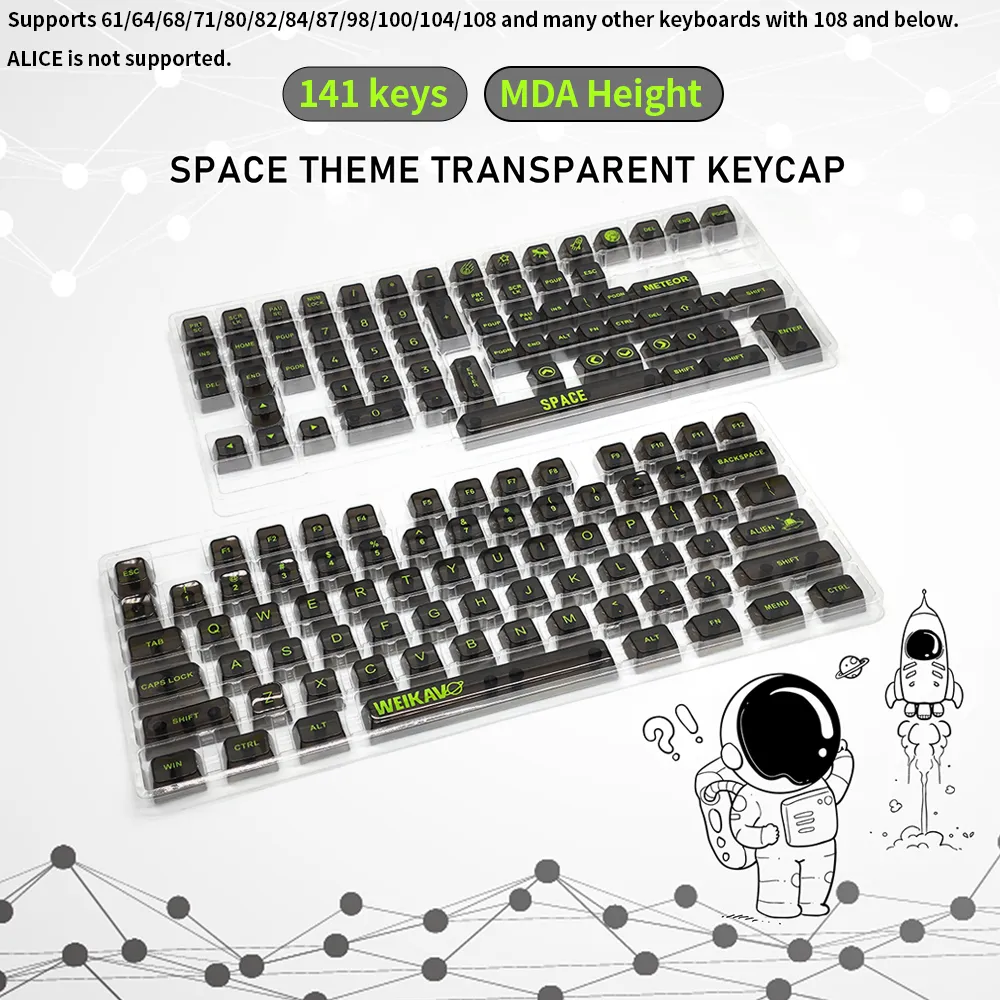 Transparent Crystal Keycaps For MX Switch Mechanical Gaming Keyboard ...