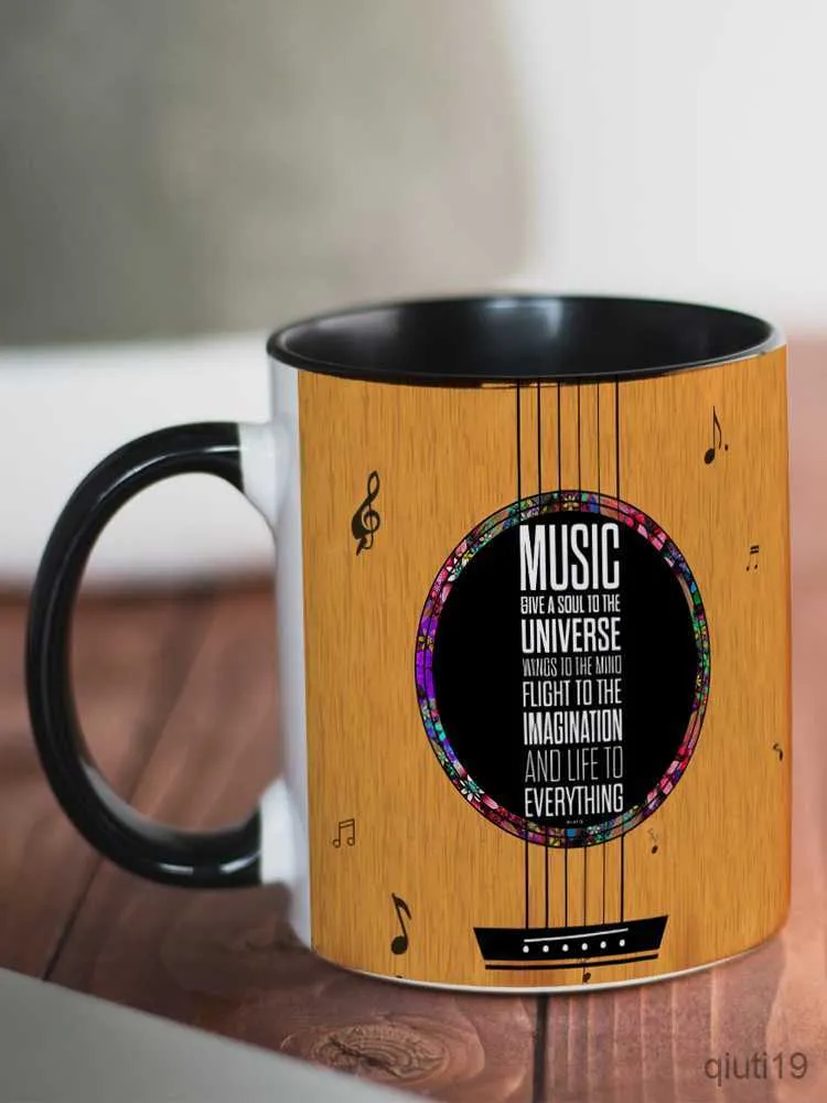 Tasses Musique Donnez Une Âme À L'univers Tasse À Café 11 oz En Céramique Guitare Photo Tasse À Café Amis Cadeau D'anniversaire Tasse R230713