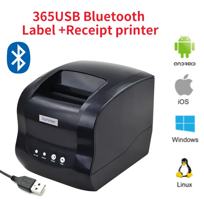 Label Barcode Printer Thermal Receipt QR Code Sticker 20mm 80mm Auto  Machine