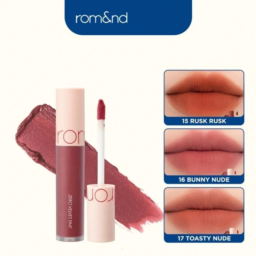 Läppbalsam Romand Zero Velvet Tint Matt Forest Lip Glaze Liquid Lipstick Lip Makeup Silkeslen Skal Beach Naken Collection Kvinnor Skönhet 230712