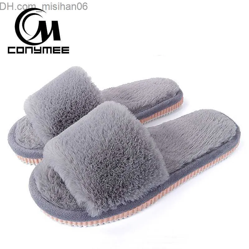 Pantoufles 2019 Femmes Curseur De Fourrure Chaussures D'hiver Grande Taille Ménage Curseur En Peluche Pantufa Femmes Intérieur Chaud Et Moelleux Terlik Coton Chaussures ZJ-MM Z230713