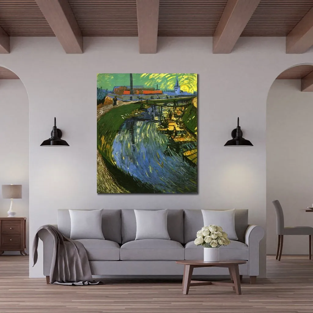 Ręczny kanał ROUBINE DU Ręcznie pomalowany Vincent van Gogh Canvas Art Art Impressionist Landscape Painting dla nowoczesnego wystroju domu