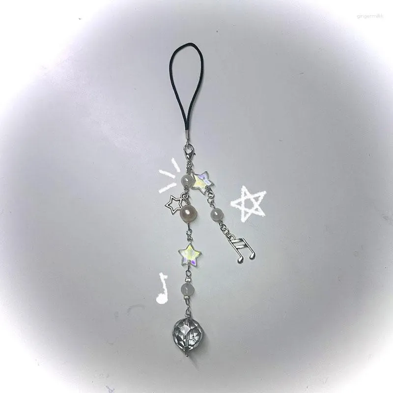 Keychains Stars Beaded Phone Charm Notes Romantic Gothic Keychain Pendant