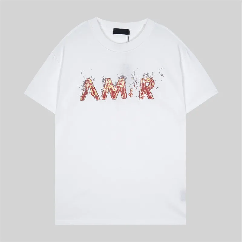 2024 Designer S Amari T-shirts Imprimé Amirir Chemise Mode Hommes et Femmes Amris Tshirt Coton T-shirt Vêtements Haruku Streetwear Lâche Hip Hop Street T-shirt B29