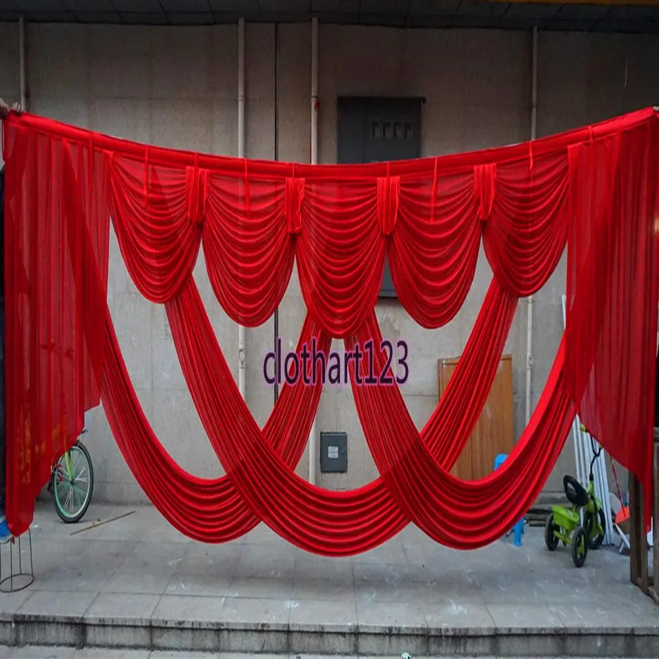 6M تصاميم عريضة أزياء الزفاف Swags for Backdrop Party Curtain Cartain Stage 20ft Wide Backdrop Drapes303U