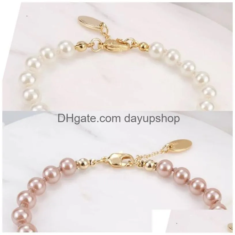 Other Women Girl Crystal Bracelet Pearl Chain Orbit For Gift Party Fashion Jewelry Accessories High Quality Drop Delivery Hairjewelry Dhyll