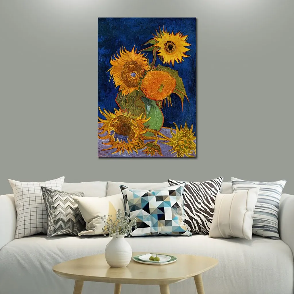 Wazon martwy z pięcioma słoneczami ręcznie robione Vincent van Gogh Impressionistów Canvas Art for Enterway Decor