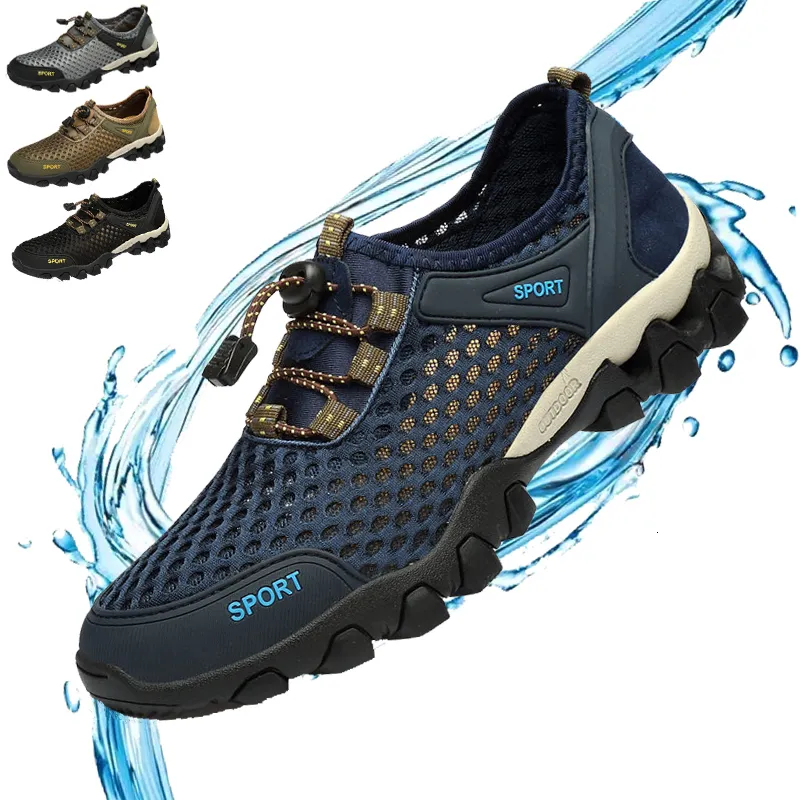 Water Shoes Aqua Shoes Men's Anti slip Fishing Quick Drying Breathable Water Shoes Diving Walking Net Sports Rubber Sports Shoes Free Delivery 230713