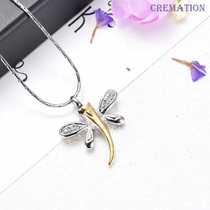 Pendant Necklaces CMJ9725 Dragonfly Stainless Steel Memorial Necklace For Ashes Cremation Urn Charm Keepsake Jewelry Women Men