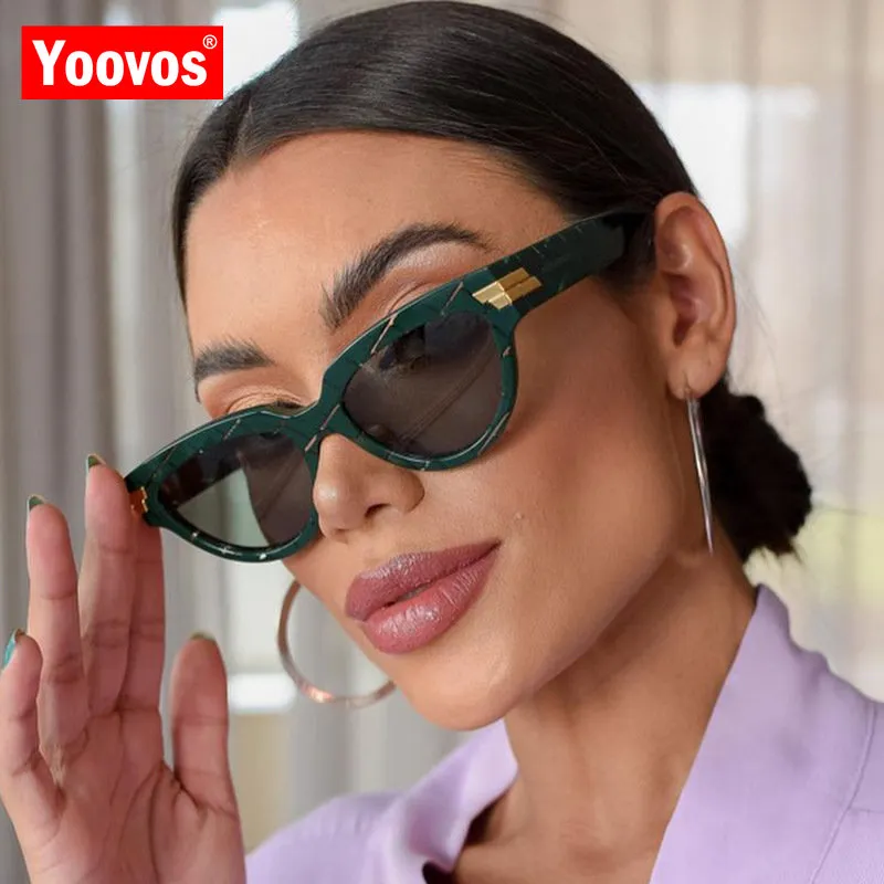 Yoovos Fashion Cateye Occhiali da sole Donna 2023 Small Vintage Brand Eyewear Uomo Luxury Party Occhiali Donna Retro Sexy Gafas De Sol