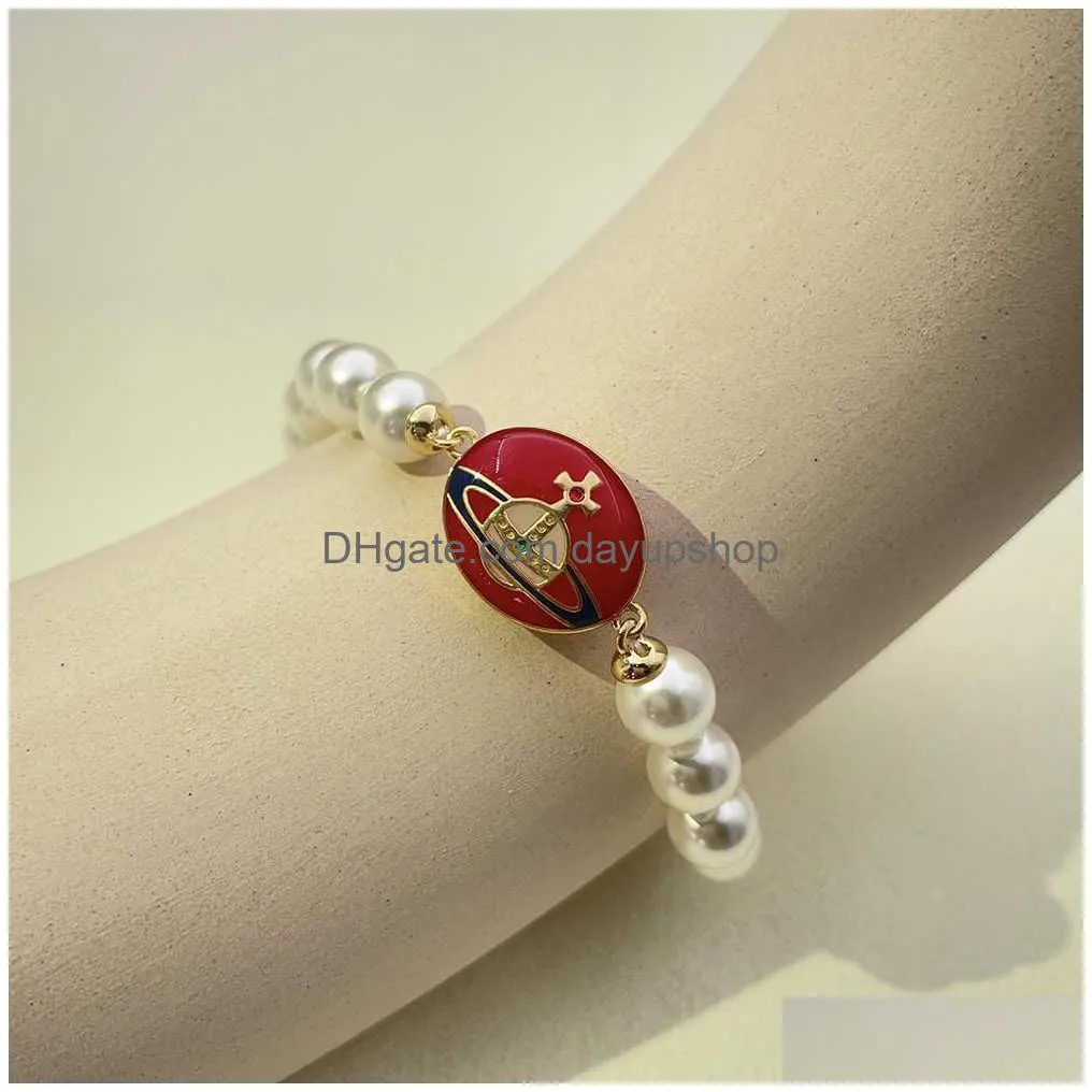 Chain Empress Dowager Pearl Bracelet Girl Ins Small Design Sense Veelzijdig Temperament Hanger Handwear Drop Delivery Sieraden Armband Dh2Kr