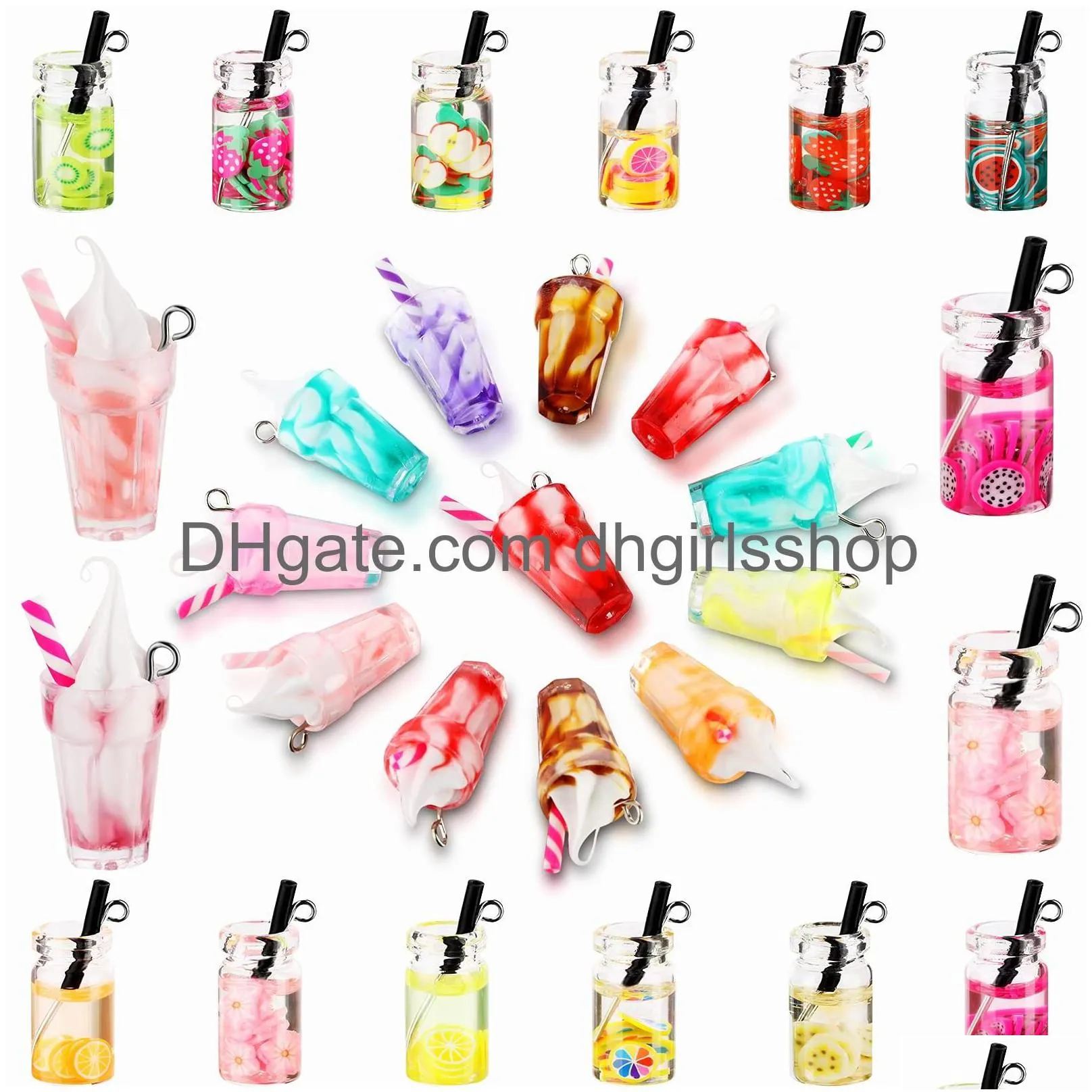 Pendant Necklaces Sweet Candy Colorf Shape Charms Gummy Bear Pendants Lollipop Polymer Clay For Earrings Necklace B Dhusx