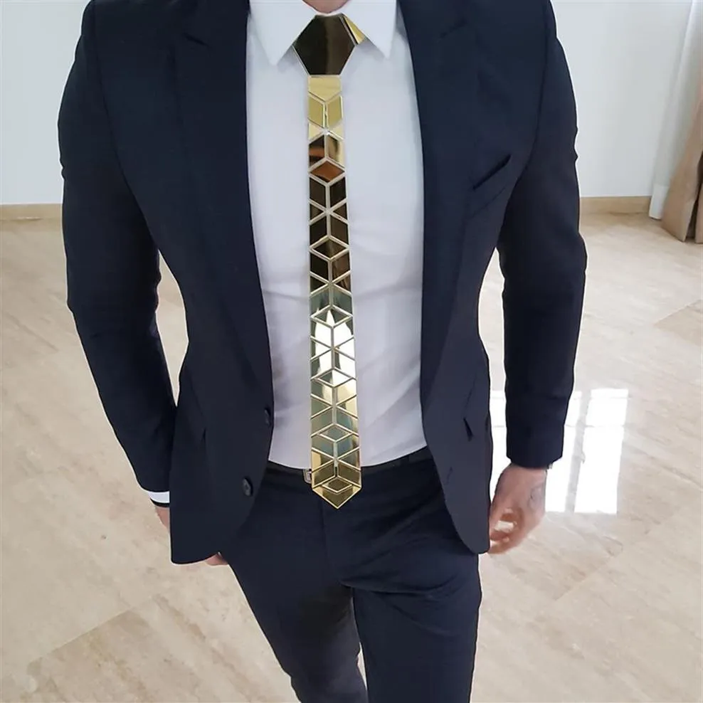 Cravate à la mode à la main Noeud papillon Acrylique Plexiglass Hexagon Tie 9 Colors219f