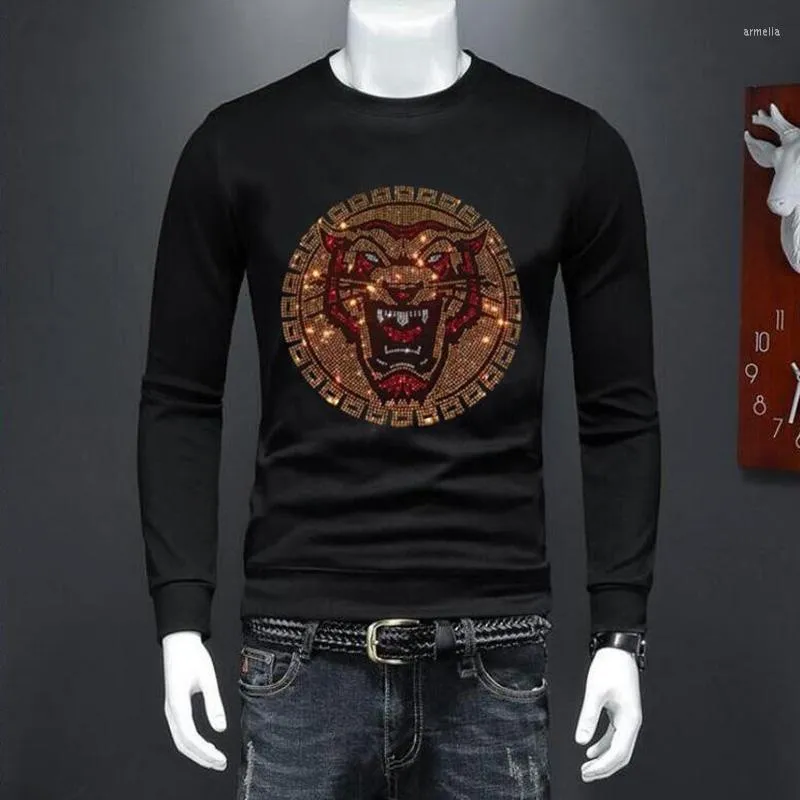 Men's Hoodies 2023 High Quality Hip Street Cool Man Pullover Sweatshirt Designer Rhinestone Top S-4XL Drop