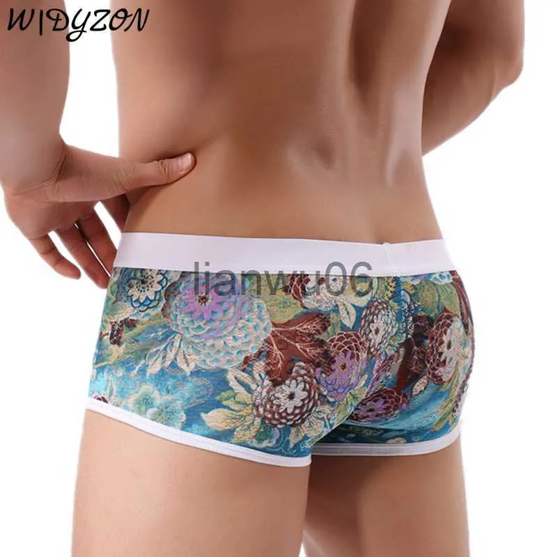 Onderbroek Heren Boxer Sexy Ondergoed Mannen Lace Ademende Boxershorts Onderbroek Man Print Boxers Hombre Boxer Shorts heren Slipje Lingerie J230713