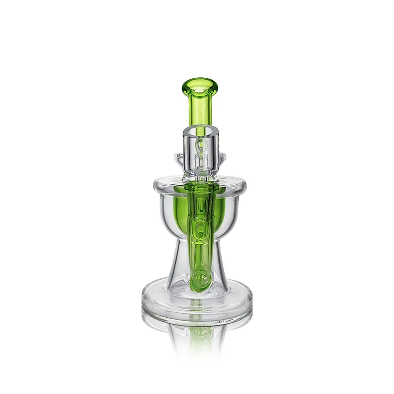 Waxmaid 6.38inch Trophy Incycler Clear Green hookah Glass dab rig Beaker water pipe glass bong 14mm Joint Oil Rigs glass bowl US warehouse retail order free shipping