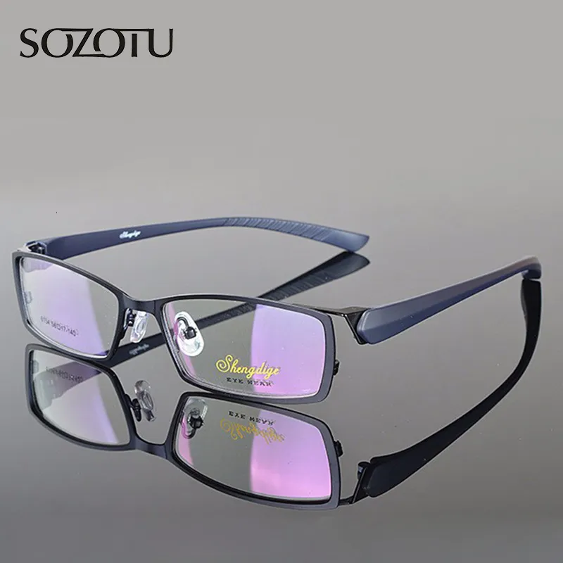 Solglasögon Optiska glasögon Frame Men Computer Eye Glasses Brand Spectacle Frame för manlig transparent Clear Lens Armacao de YQ069 230712