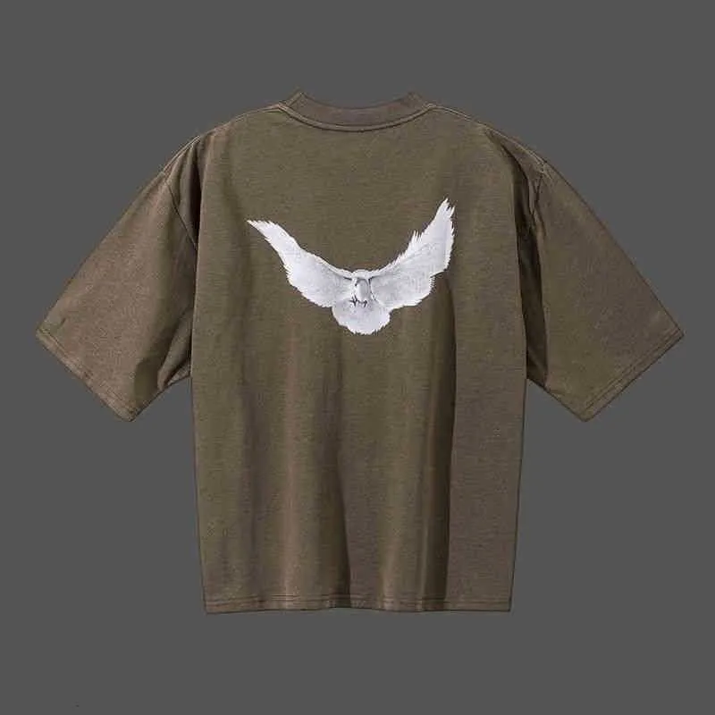 T-shirts 2023tripartite Dove T-shirts Ontwerper Kanyes Wests Fashion Co Branded Heren Oversize T-shirts Polo's Peace Doves Gedrukt Heren en Dames Yzys Pullover Clo