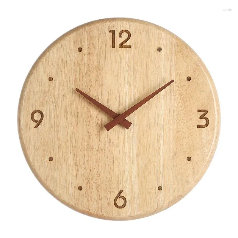 Väggklockor Nordic Wood Clock Vardagsrum Modern Tyst Retro Klocka Hem Sovrum Relogio De Parede Presentdekor FZ754