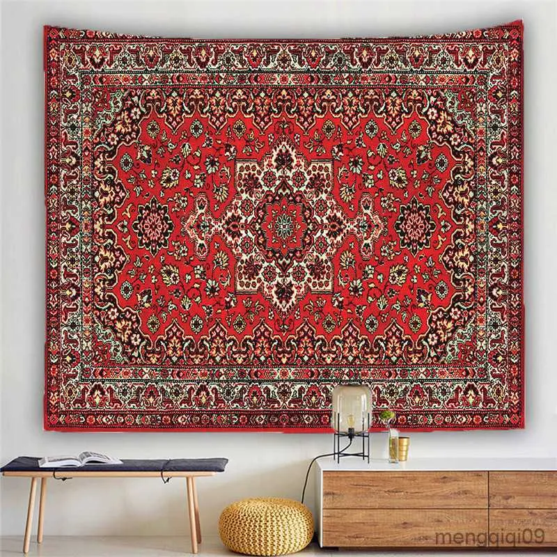 Tapisseries Turquie Ethnique Tapisserie Persane Tenture Plage Jeter Tapis Couverture Matelas Psychédélique Bohème Yoga Tapis Mandala Tapisserie R230713