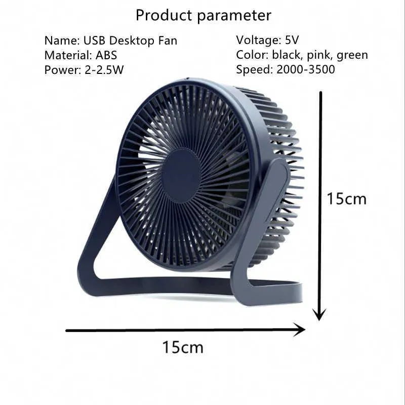 Ventilatori elettrici Ventilatore da tavolo Mini ventilatore Raffreddatore d'aria Rotazione Angolo regolabile per ufficio Estate Ventilatore portatile Ventilatore USB Ventilatore da pavimento per uso domestico Ventilatore da tavolo