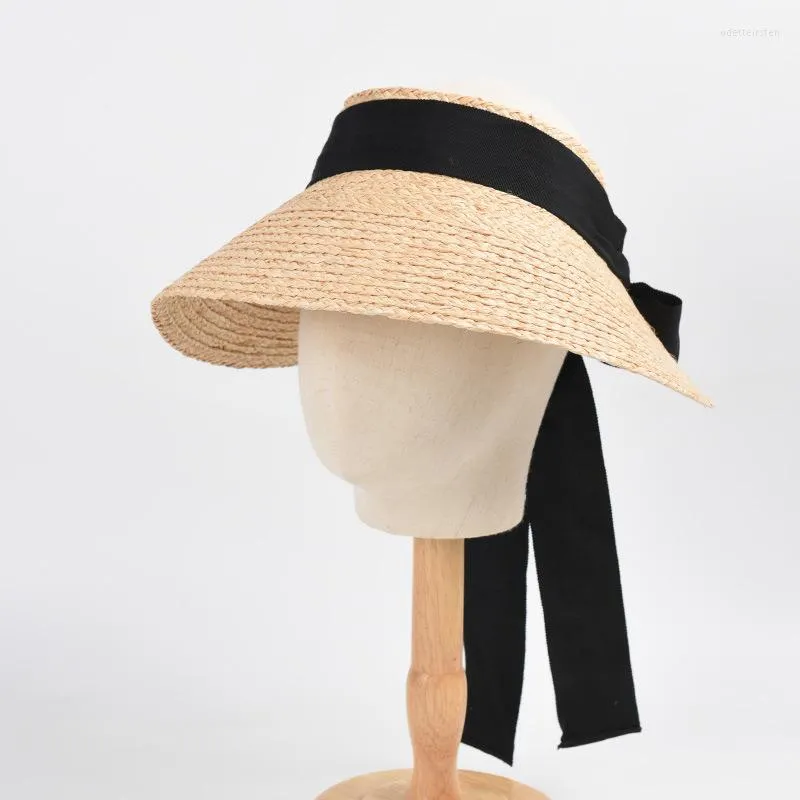 Chapeaux à large bord femmes 2023 printemps et été grand Lafite vide chapeau haut de forme arc soleil vacances voyage en gros