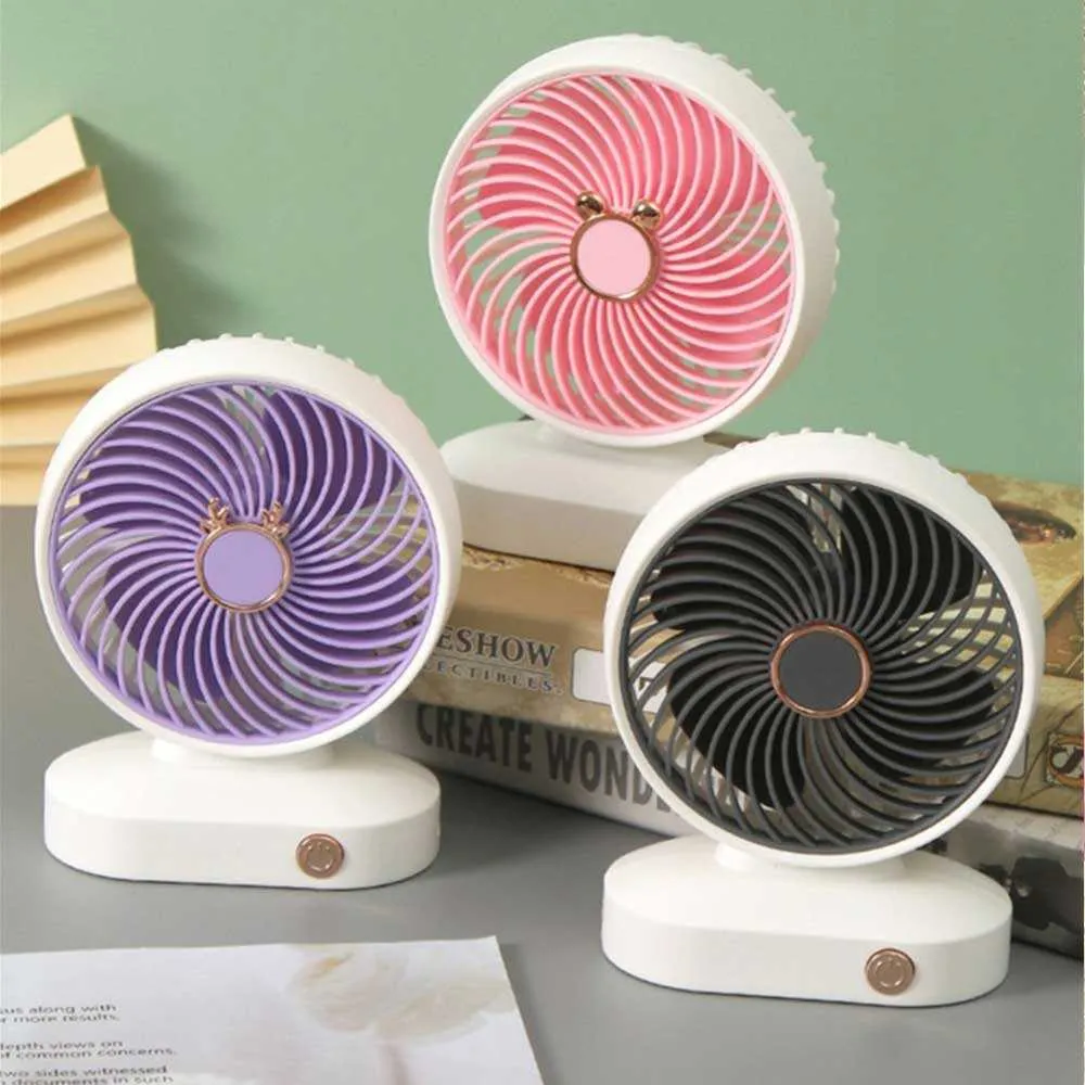 Ventiladores elétricos Ventiladores de resfriamento recarregáveis pequenos para escritório doméstico, acampamento ao ar livre Ventilador elétrico poderoso carregamento USB dormitório de escritório pequeno presente